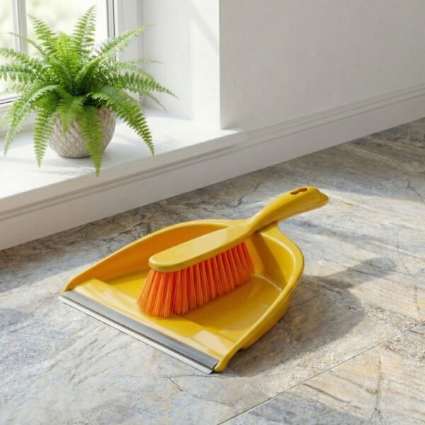 Dustpan and Brush Set with Rubber Edge